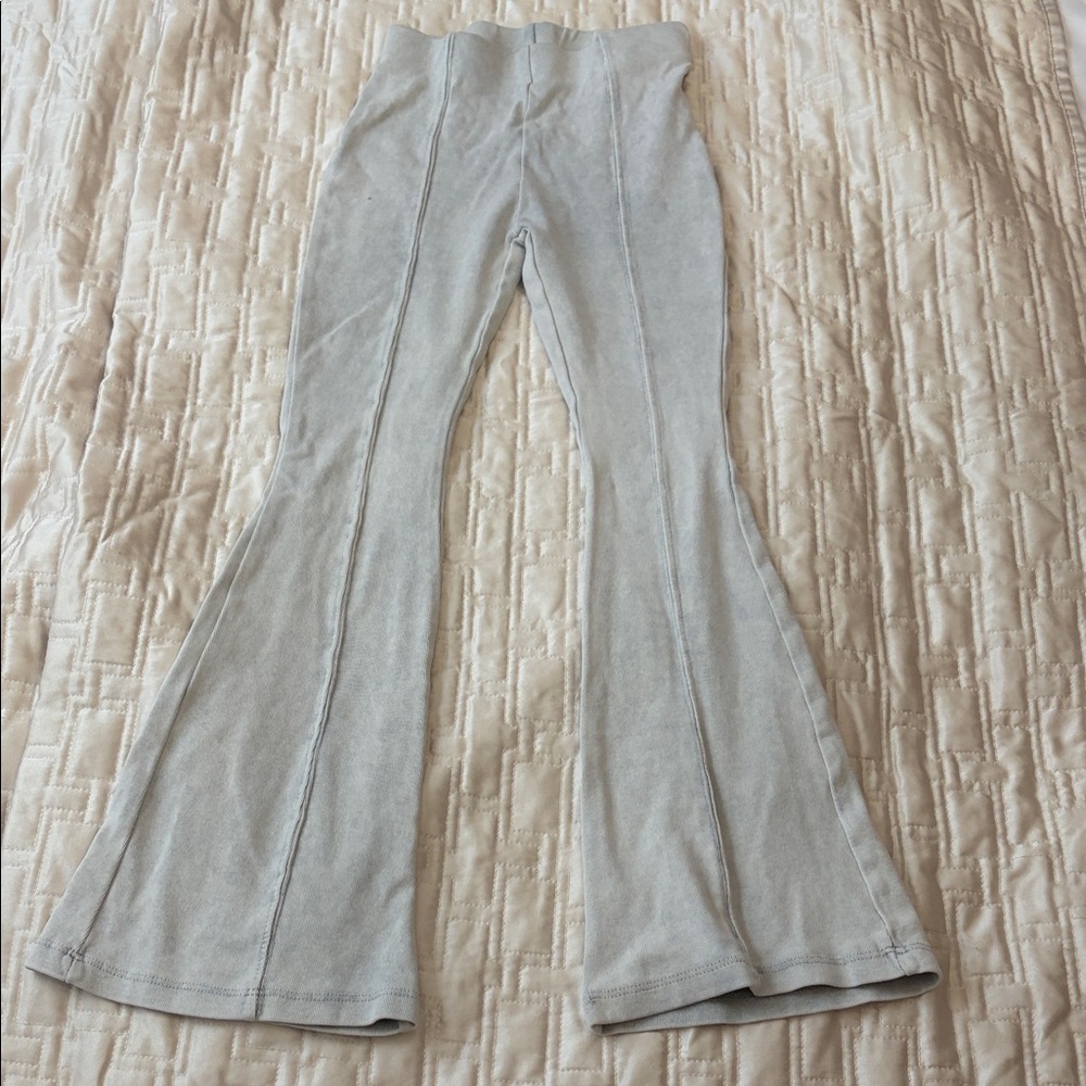 Zara Light Gray Flared Knit Pants
